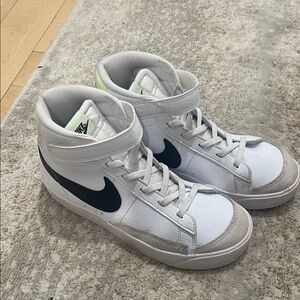 Nike White and Navy High-Tops